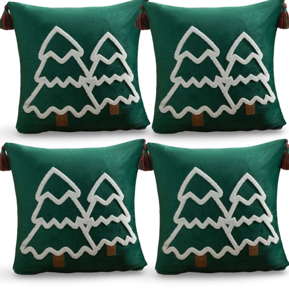 GENERICO - SET DE 4 FUNDAS DE COJIN PARA NAVIDAD A6