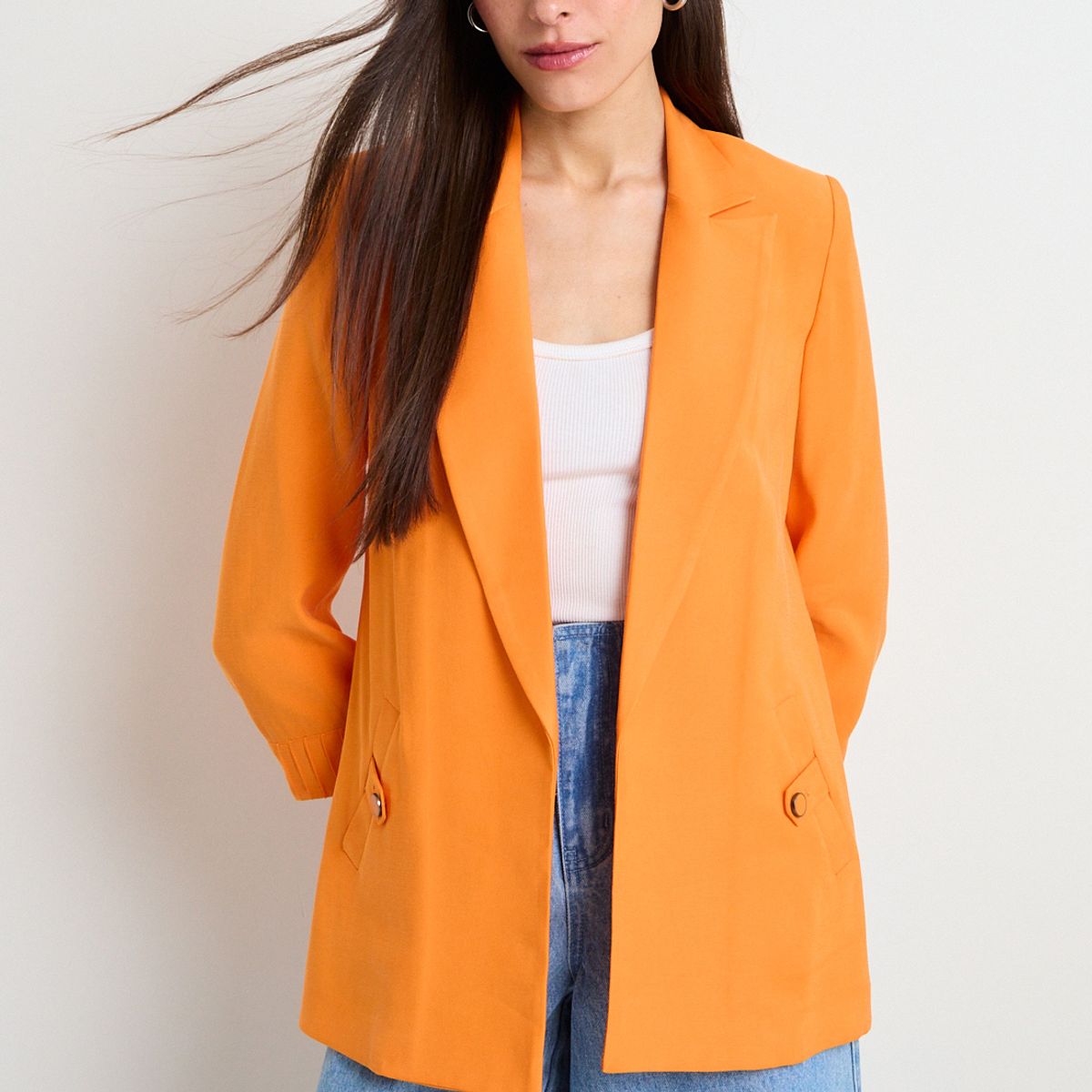 IO - Blazer Liso Mujer Naranjo Io