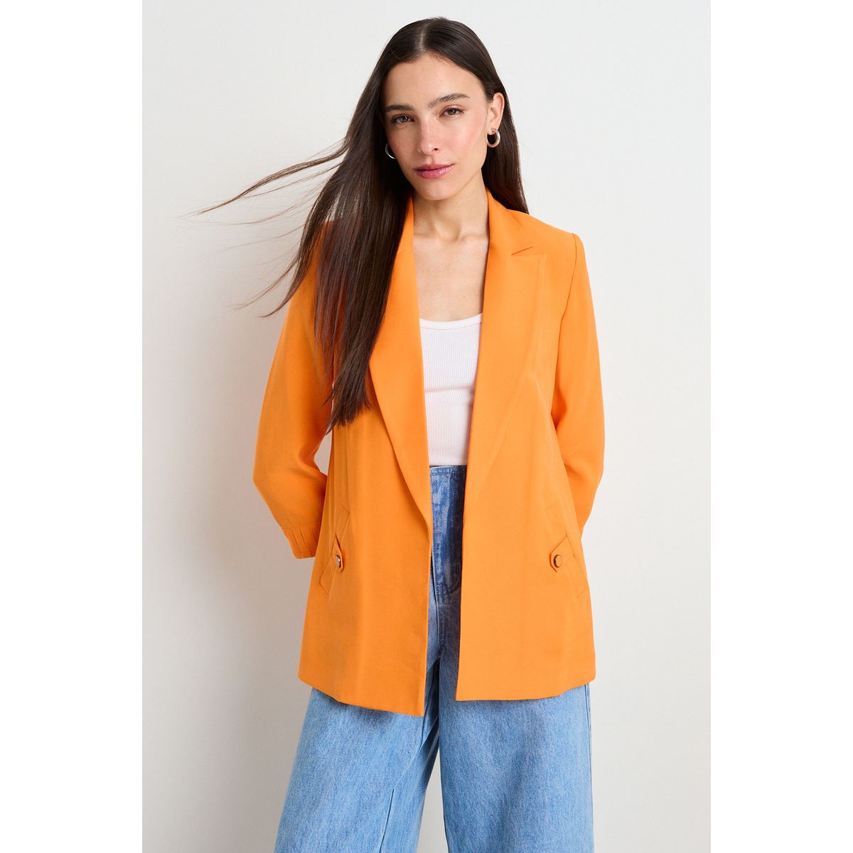 IO - Blazer Liso Mujer Naranjo Io
