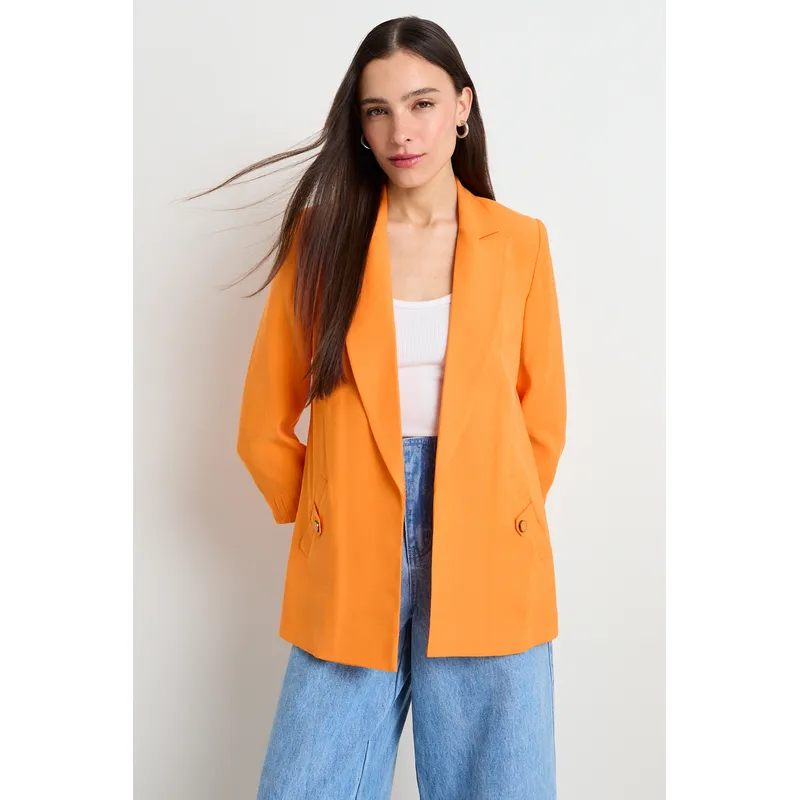IO - Blazer Liso Mujer Naranjo Io