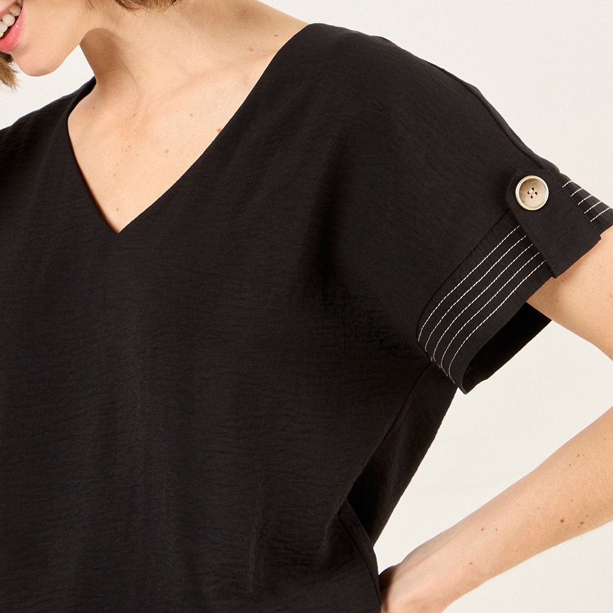 MA GRIFFE - Blusa Mujer Negro Magriffe