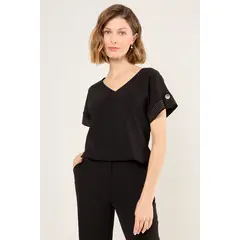MA GRIFFE - Blusa Mujer Negro Magriffe