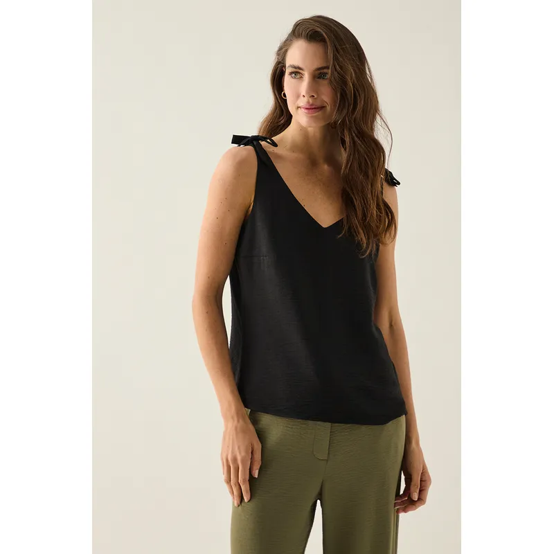 ASH - Blusa Lisa Mujer Negro Ash