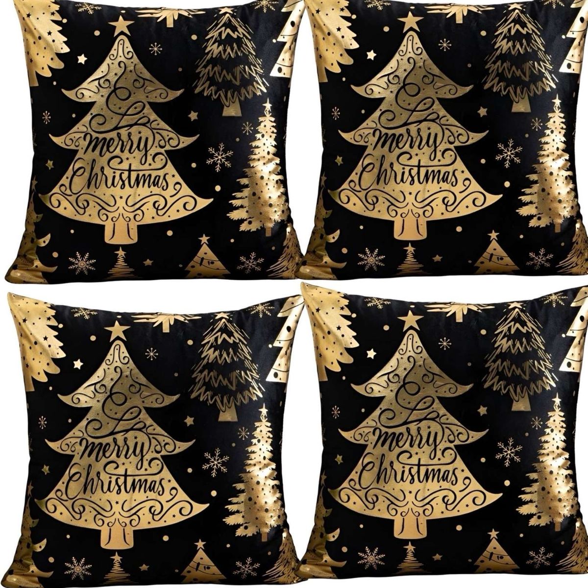 GENERICO - SET DE 4 FUNDAS DE COJIN PARA NAVIDAD M2