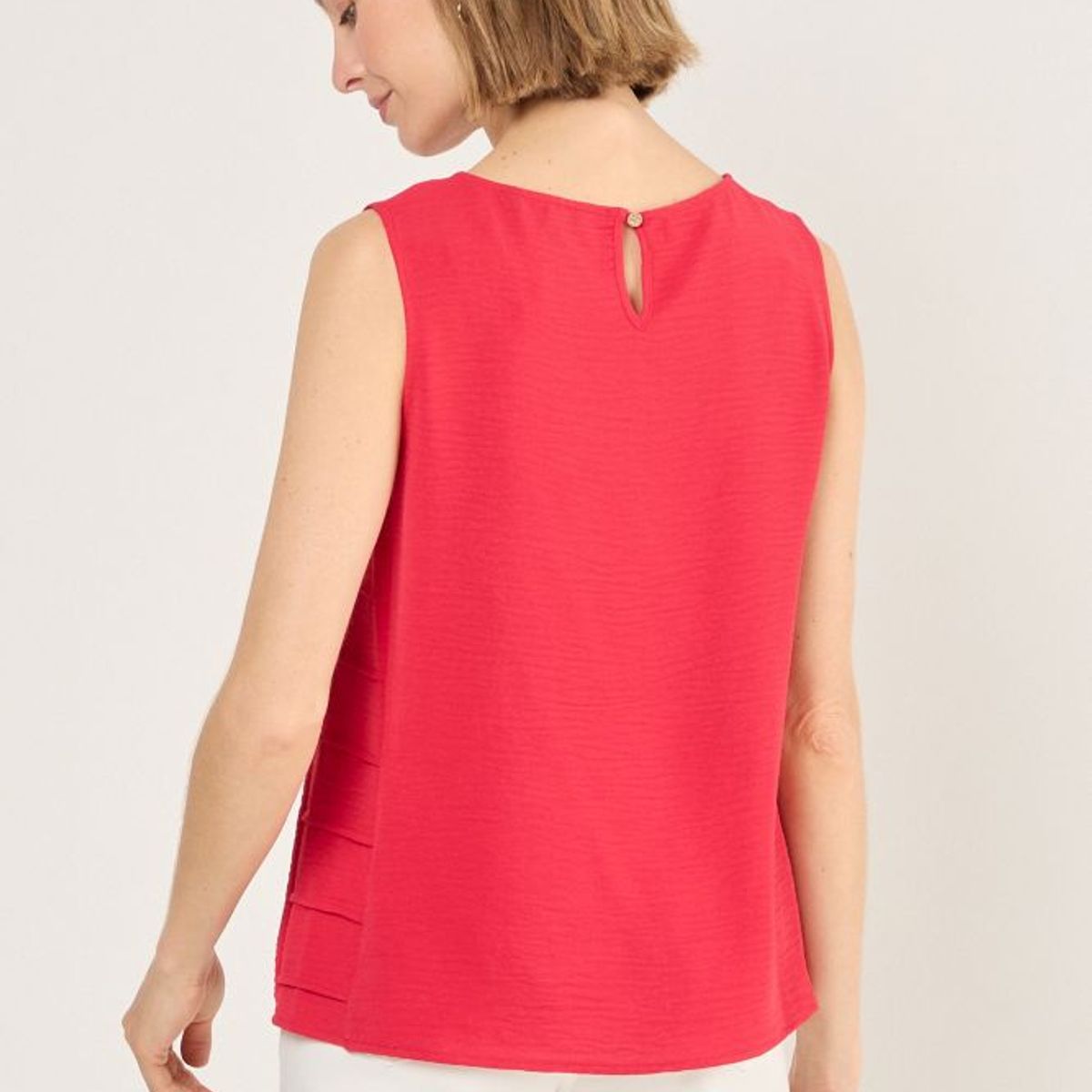 MA GRIFFE - Blusa Sin Mangas Con Textura Mujer Rojo Magriffe
