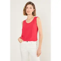 MA GRIFFE - Blusa Sin Mangas Con Textura Mujer Rojo Magriffe
