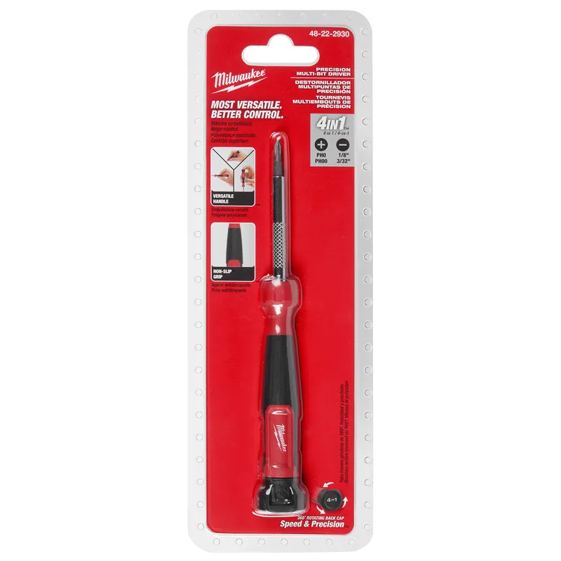 MILWAUKEE - Milwaukee Destornillador De Precisión Multi Punta 4 en 1 48-22-2930
