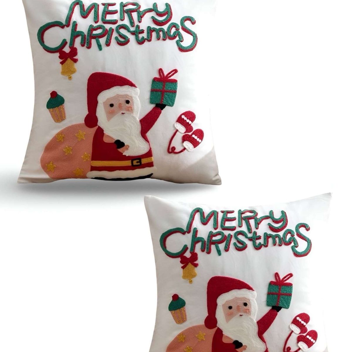 GENERICO - SET DE 2 FUNDAS DE COJIN PARA NAVIDAD K9