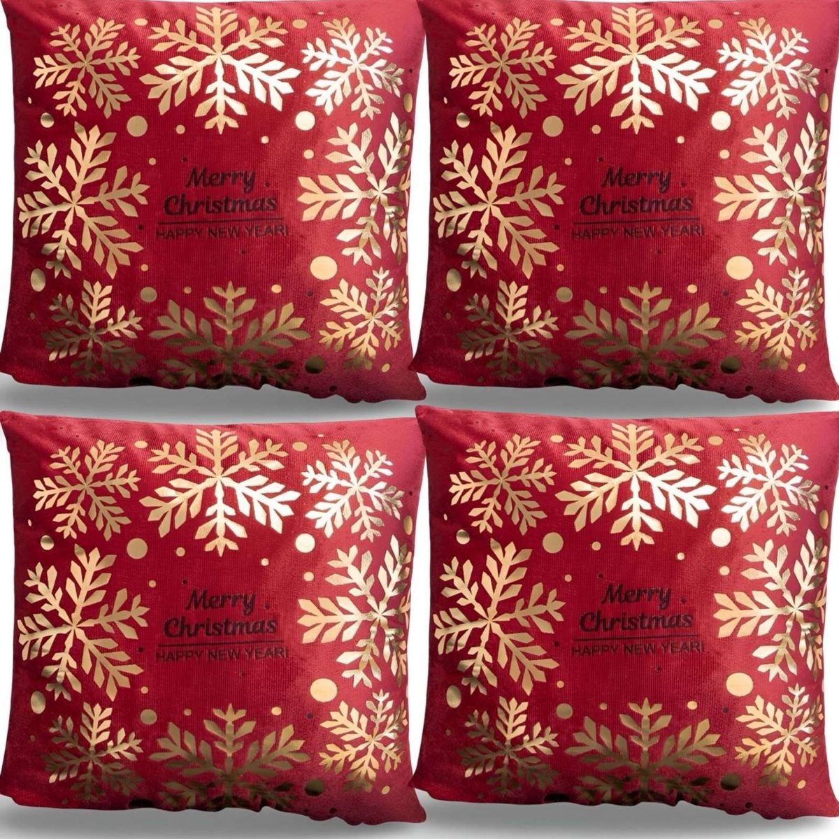 GENERICO - SET DE 4 FUNDAS DE COJIN PARA NAVIDAD M9