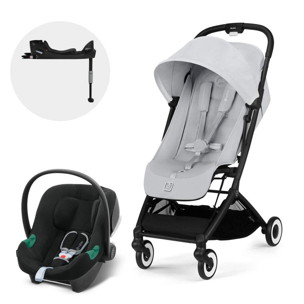 CYBEX - Coche Travel System Orfeo BLK + Aton S2 + Base