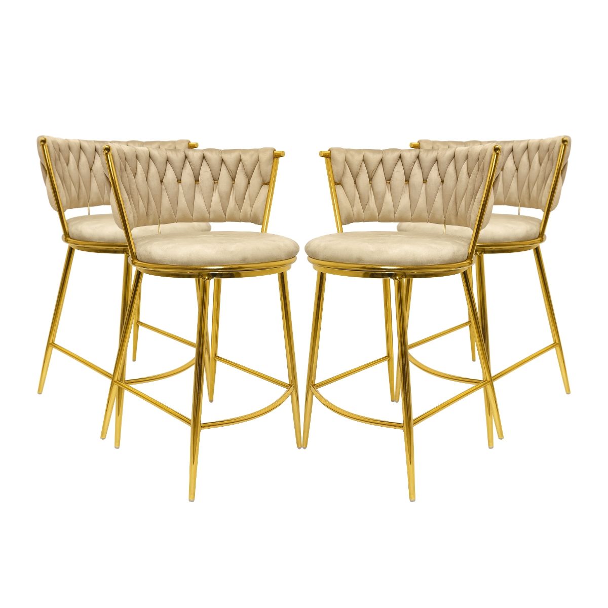 HABITA2 CHILE - Pack 4 Silla de Bar Queen de Terciopelo 66cm