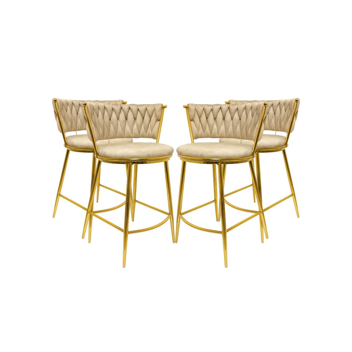 HABITA2 CHILE - Pack 4 Silla de Bar Queen de Terciopelo 66cm