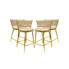 HABITA2 CHILE - Pack 4 Silla de Bar Queen de Terciopelo 66cm