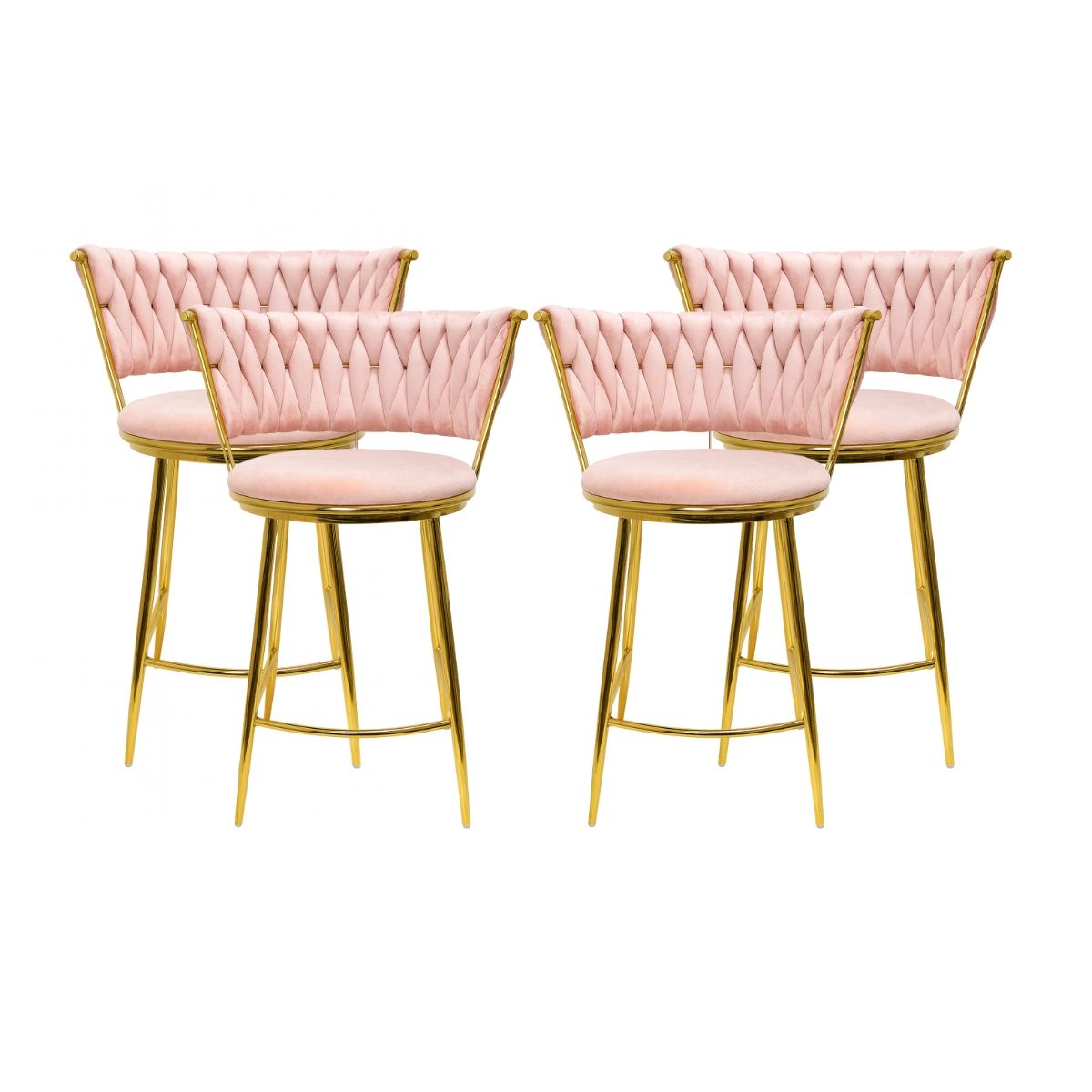 HABITA2 CHILE - Pack 4 Silla de Bar Queen de Terciopelo 66cm