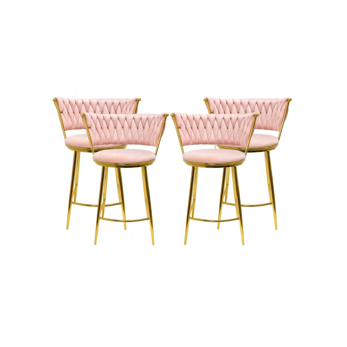 HABITA2 CHILE - Pack 4 Silla de Bar Queen de Terciopelo 66cm