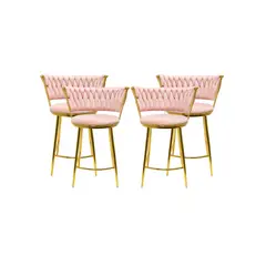 HABITA2 CHILE - Pack 4 Silla de Bar Queen de Terciopelo 66cm