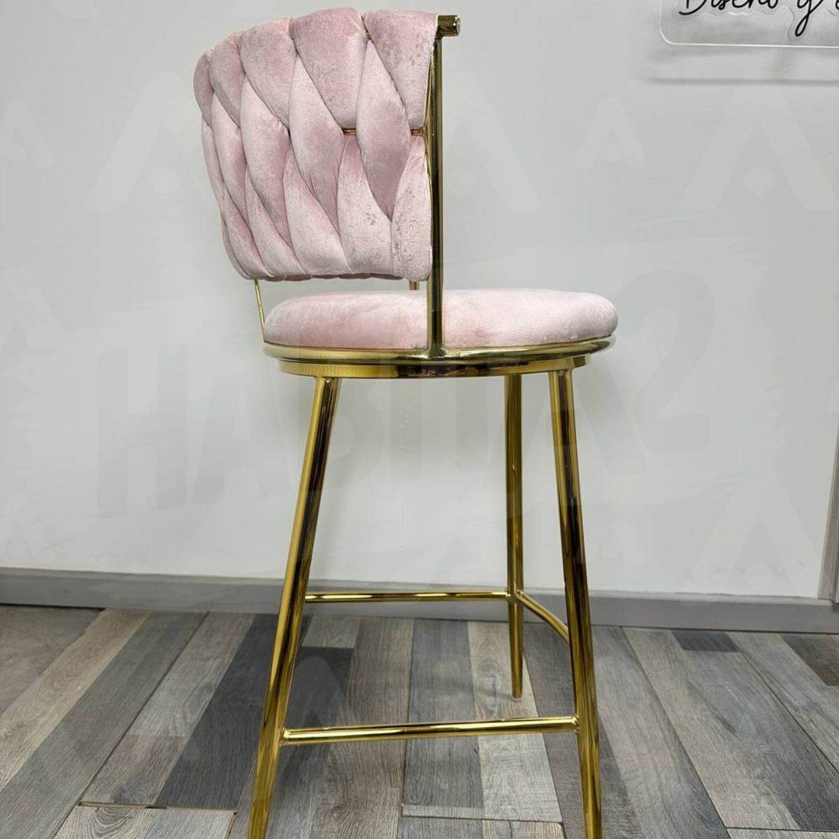 HABITA2 CHILE - Pack 4 Silla de Bar Queen de Terciopelo 66cm