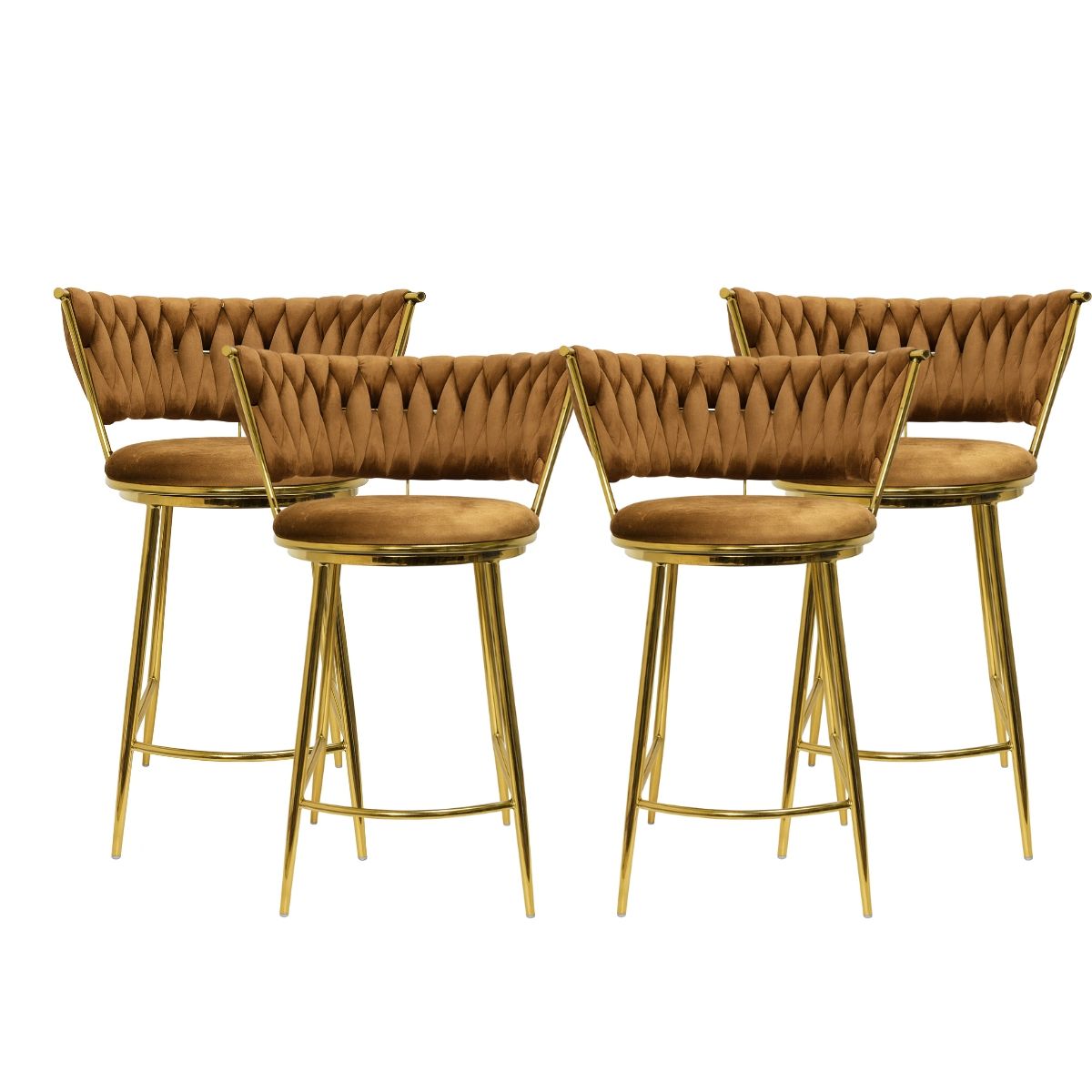 HABITA2 CHILE - Pack 4 Silla de Bar Queen de Terciopelo 66cm