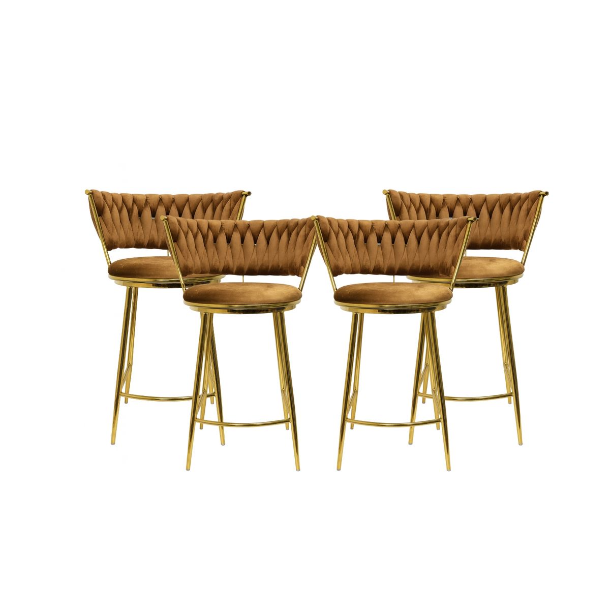 HABITA2 CHILE - Pack 4 Silla de Bar Queen de Terciopelo 66cm