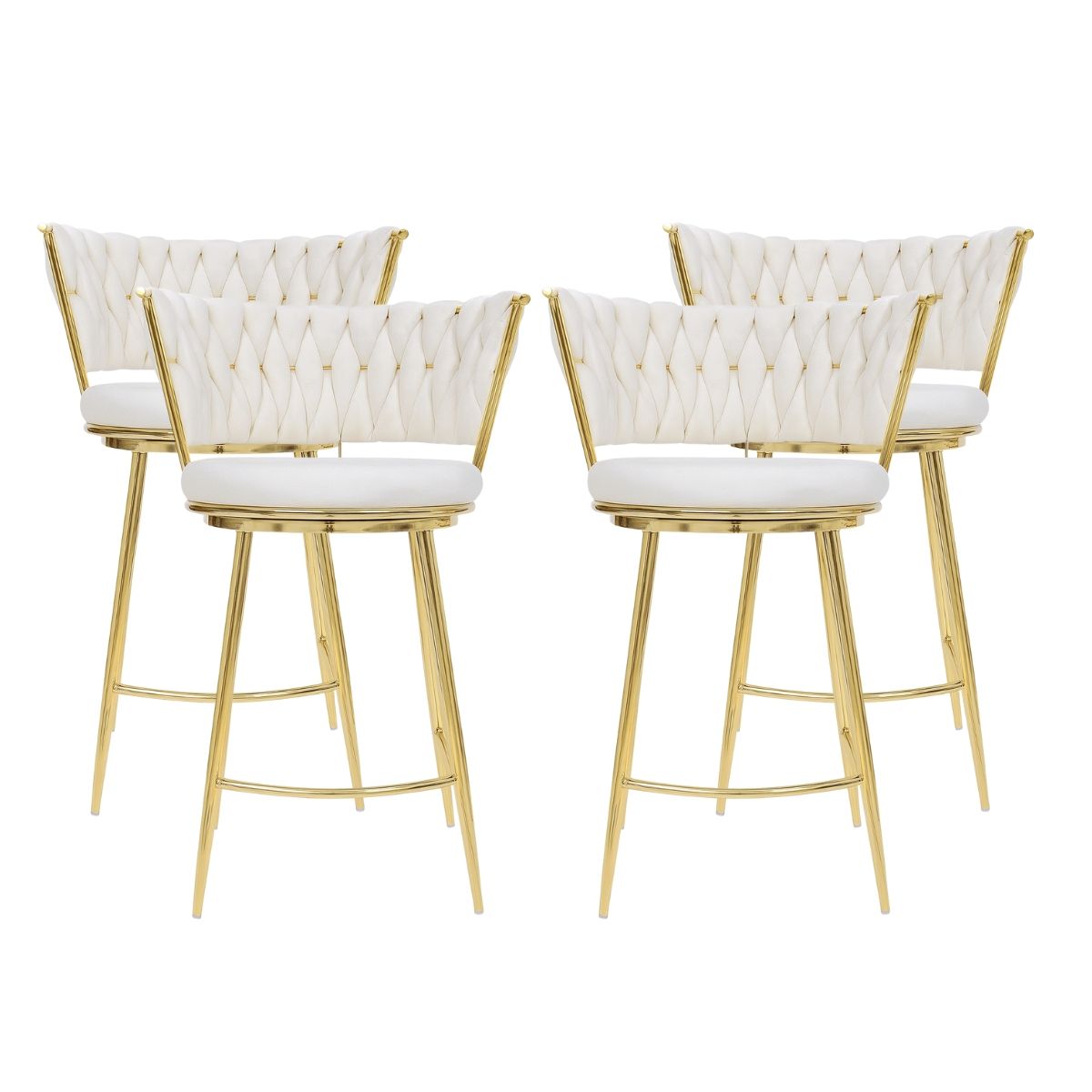 HABITA2 CHILE - Pack 4 Silla de Bar Queen de Terciopelo 66cm