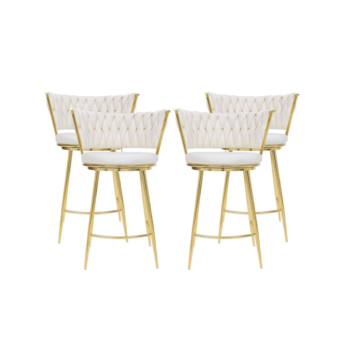 HABITA2 CHILE - Pack 4 Silla de Bar Queen de Terciopelo 66cm