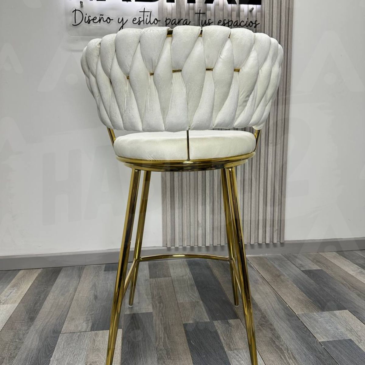 HABITA2 CHILE - Pack 4 Silla de Bar Queen de Terciopelo 66cm