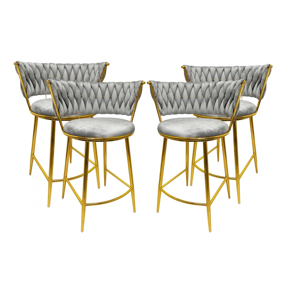 HABITA2 CHILE - Pack 4 Silla de Bar Queen de Terciopelo 66cm