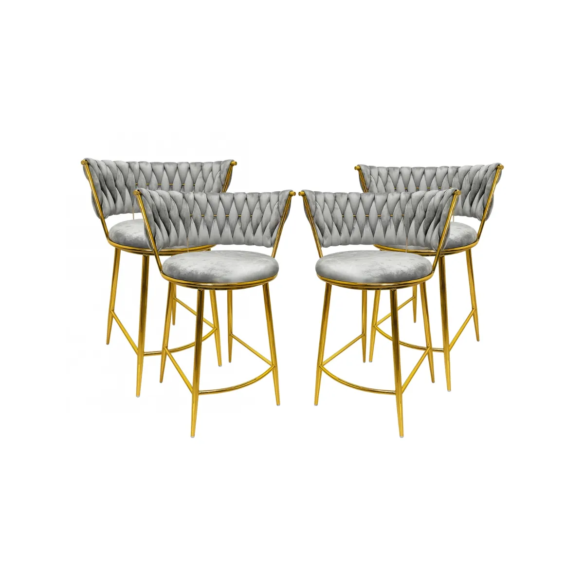 HABITA2 CHILE - Pack 4 Silla de Bar Queen de Terciopelo 66cm