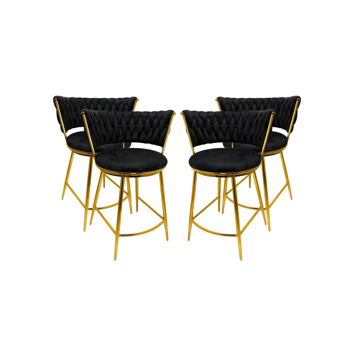 HABITA2 CHILE - Pack 4 Silla de Bar Queen de Terciopelo 66cm