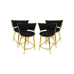 HABITA2 CHILE - Pack 4 Silla de Bar Queen de Terciopelo 66cm