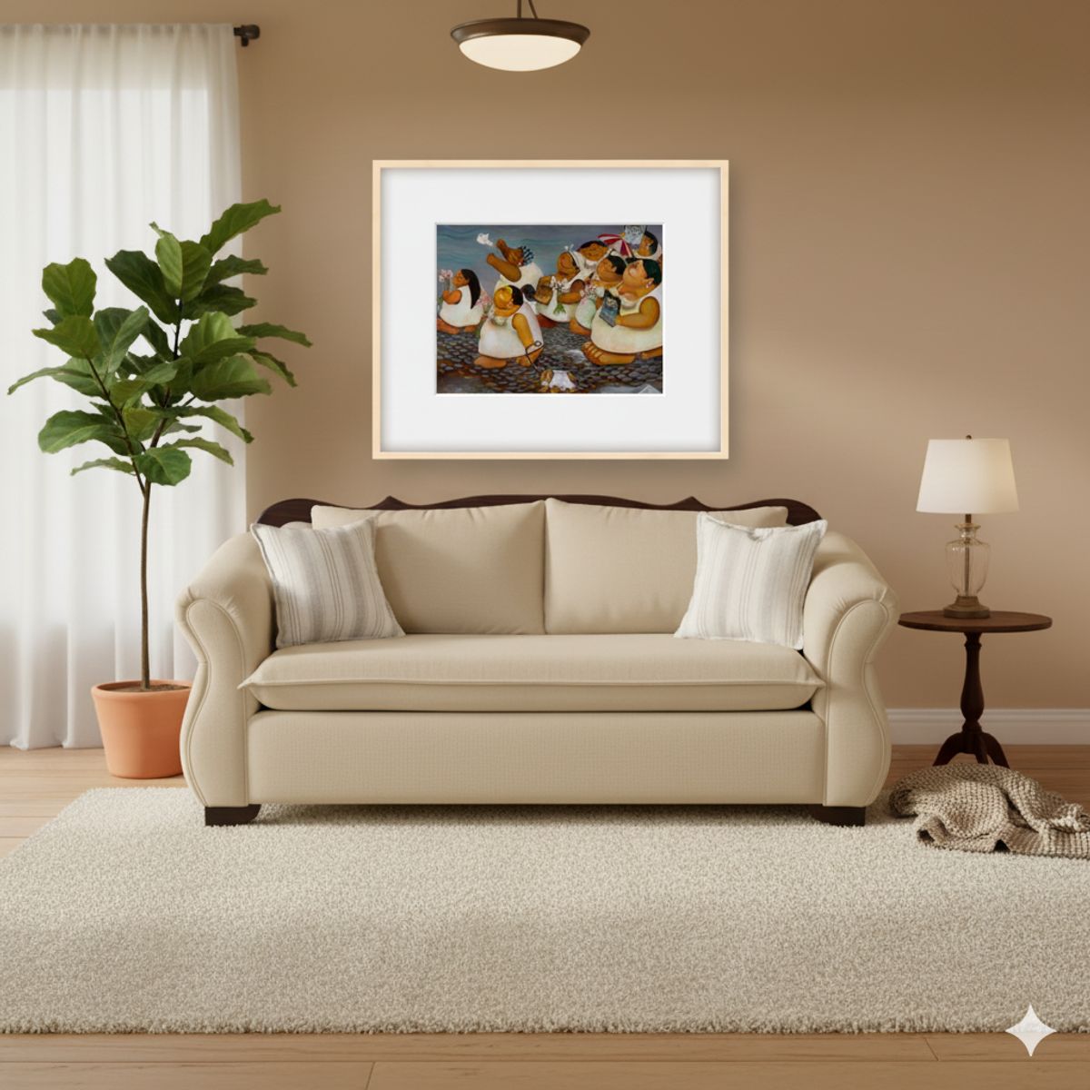 SITIAL HOME - Living 311 Tripoli Beige sofa 3 cuerpos Corona y resortes + 2 sitiales