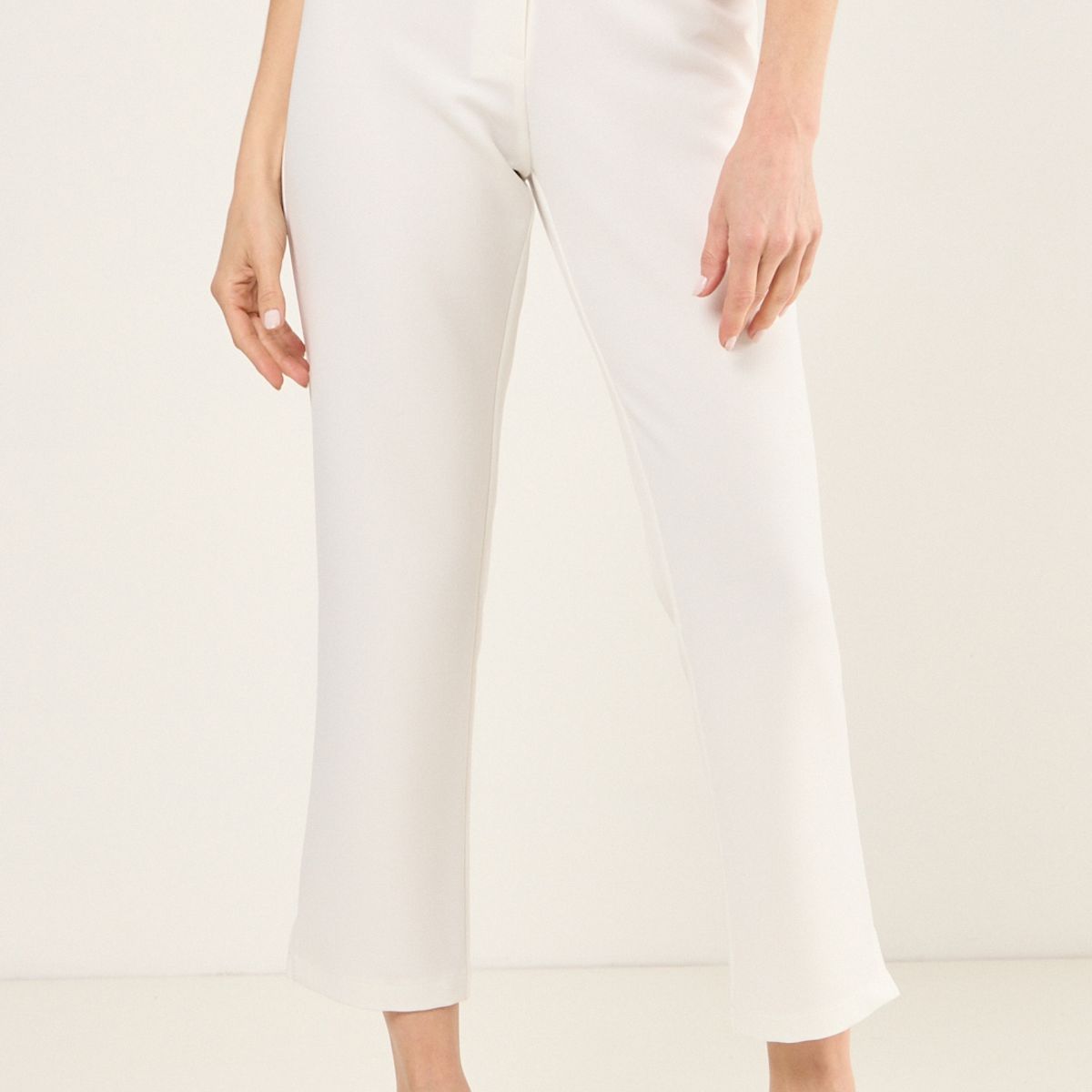 MA GRIFFE - Pantalon Formal Recto Mujer Blanco Magriffe