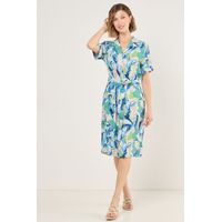 Vestido Estampado Camisero Mujer Azul Magriffe