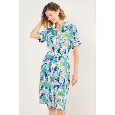 Imagen 2 del producto Vestido Estampado Camisero Mujer Azul Magriffe