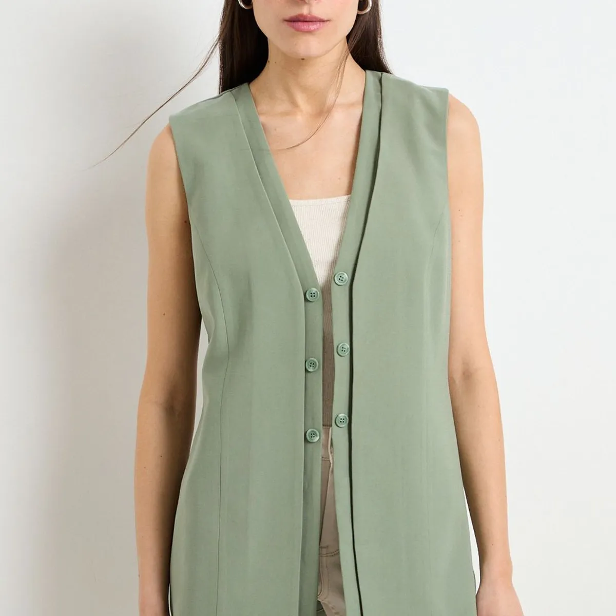 IO - Tapado Liso Mujer Verde Oliva Io