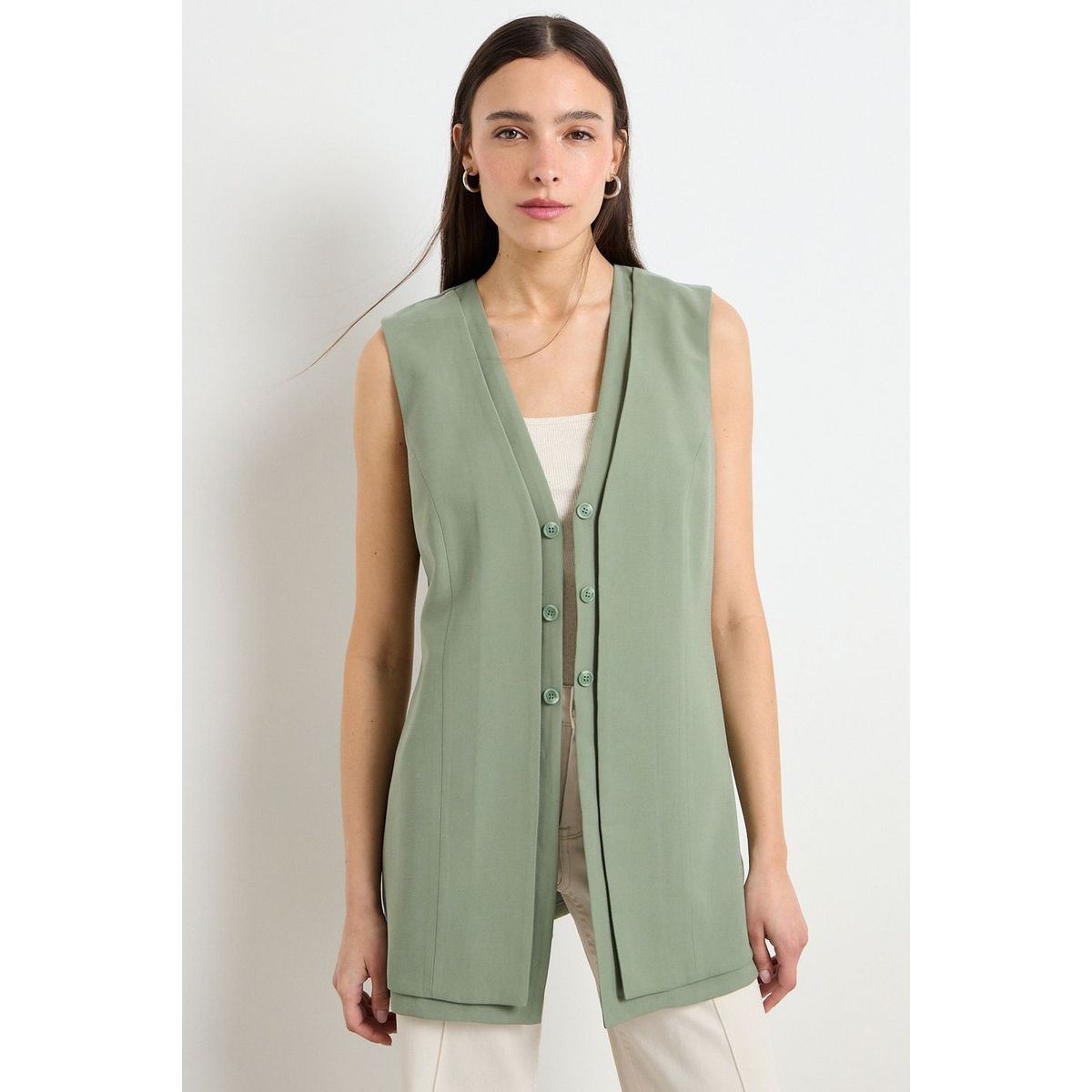 IO - Tapado Liso Mujer Verde Oliva Io