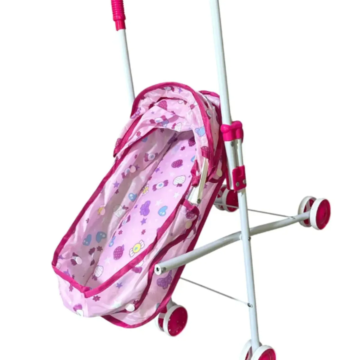 GENERICO - Coche Cuna Metálico De Juguete Para Muñecas Rosa