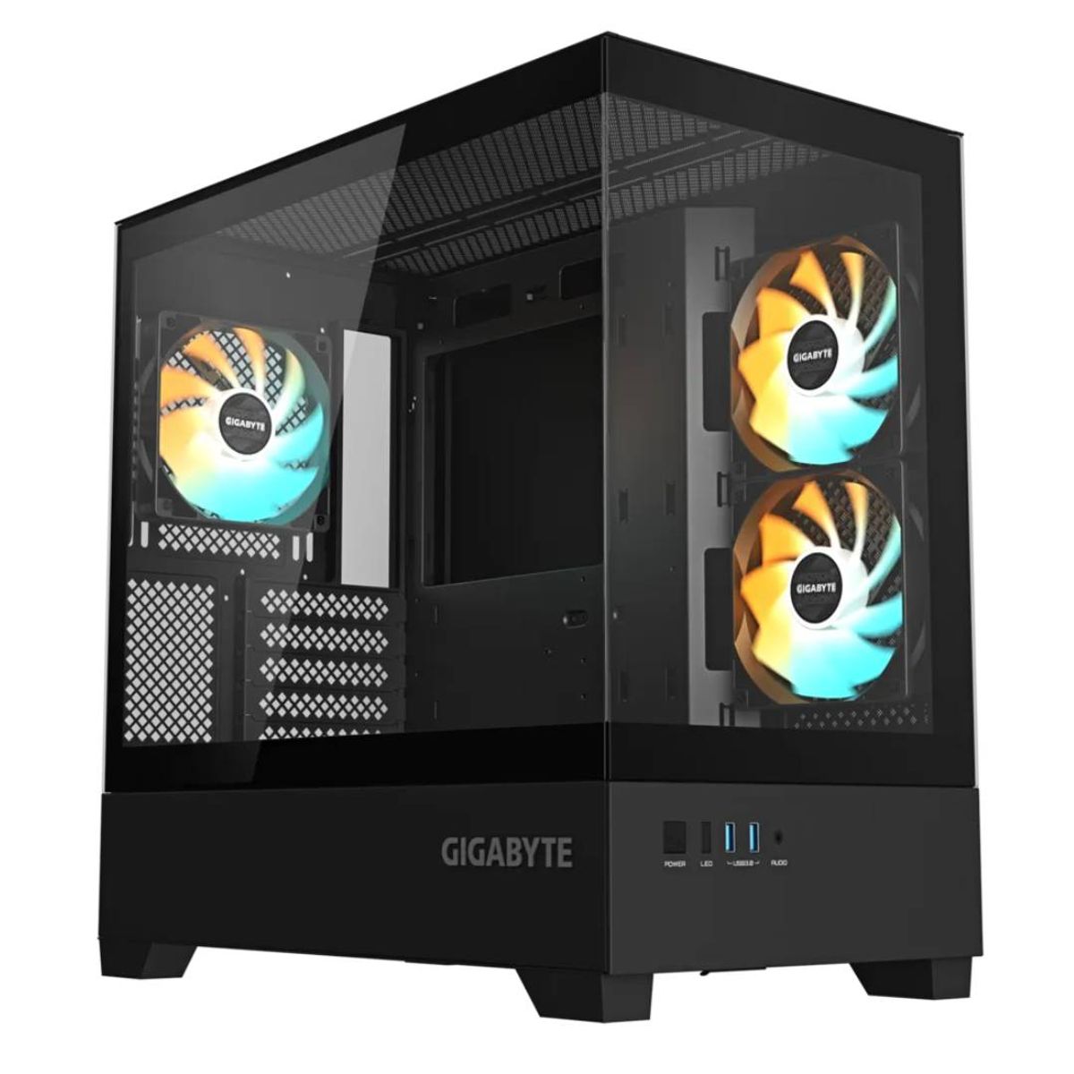 GIGABYTE - Gabinete Gigabyte C201 Panoramic mATX Vidrio Templado Negro