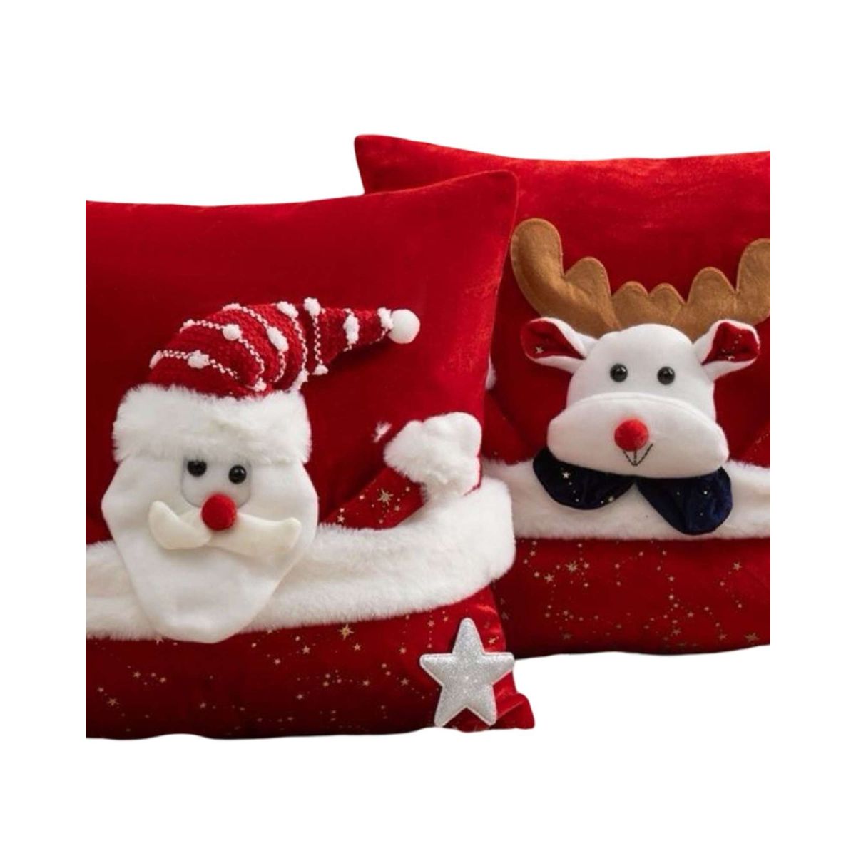 GENERICO - PACK DE 2 FUNDAS DE COJIN PARA NAVIDAD 3D   B11