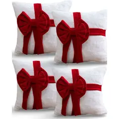 GENERICO - PACK DE 4 FUNDAS DE COJIN PARA NAVIDAD 3D  B17