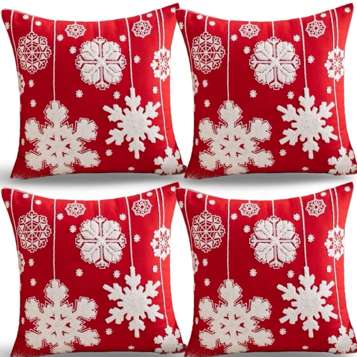 GENERICO - PACK DE 4 FUNDAS DE COJIN PARA NAVIDAD K17