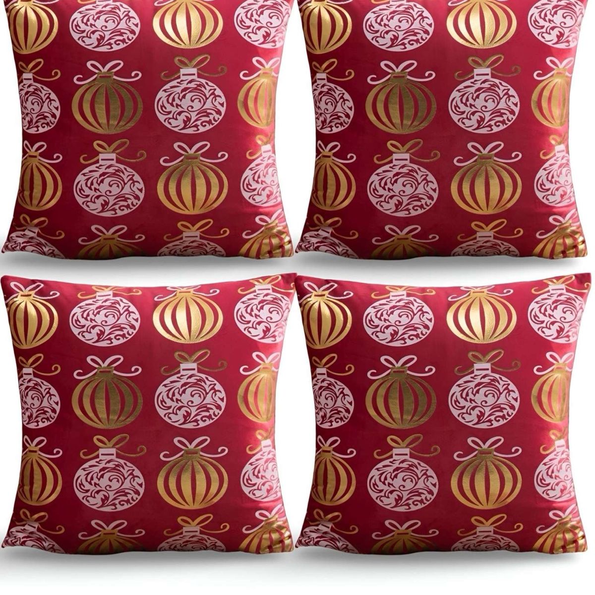 GENERICO - PACK DE 4 FUNDAS DE COJIN PARA NAVIDAD M3