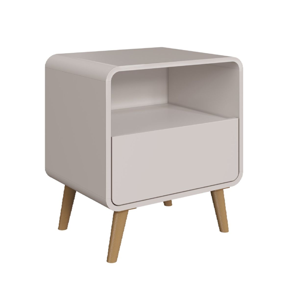 BE DESIGN - Velador Retro 1 Cajón Roble Claro