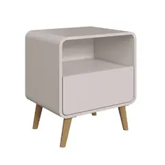 BE DESIGN - Velador Retro 1 Cajón Roble Claro