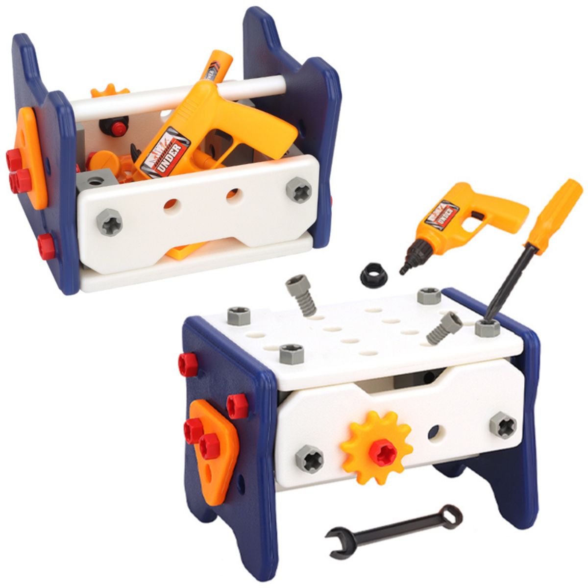 TOOL STORE - Juquete Caja De Herramientas 2 En 1 Con Taladro Eléctrico