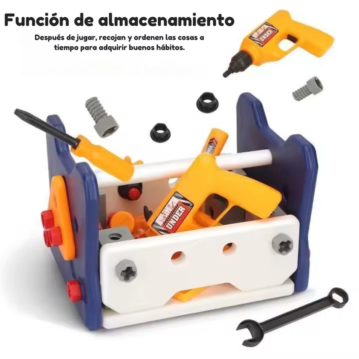 TOOL STORE - Juquete Caja De Herramientas 2 En 1 Con Taladro Eléctrico