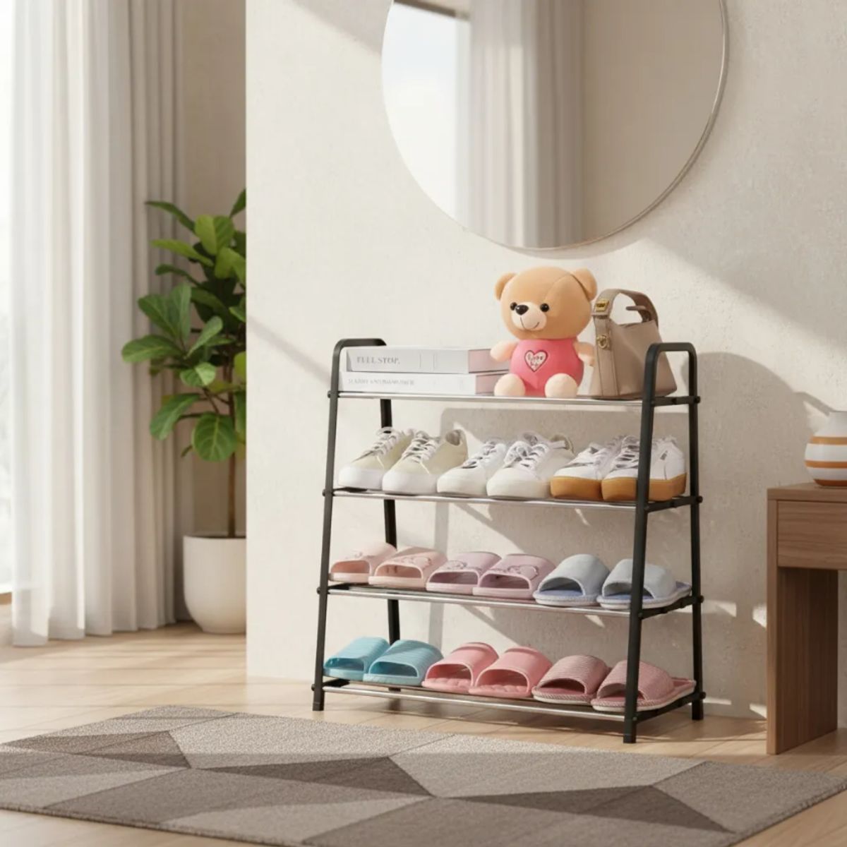GENERICO - Zapatero Rack Organizador de 4 Niveles