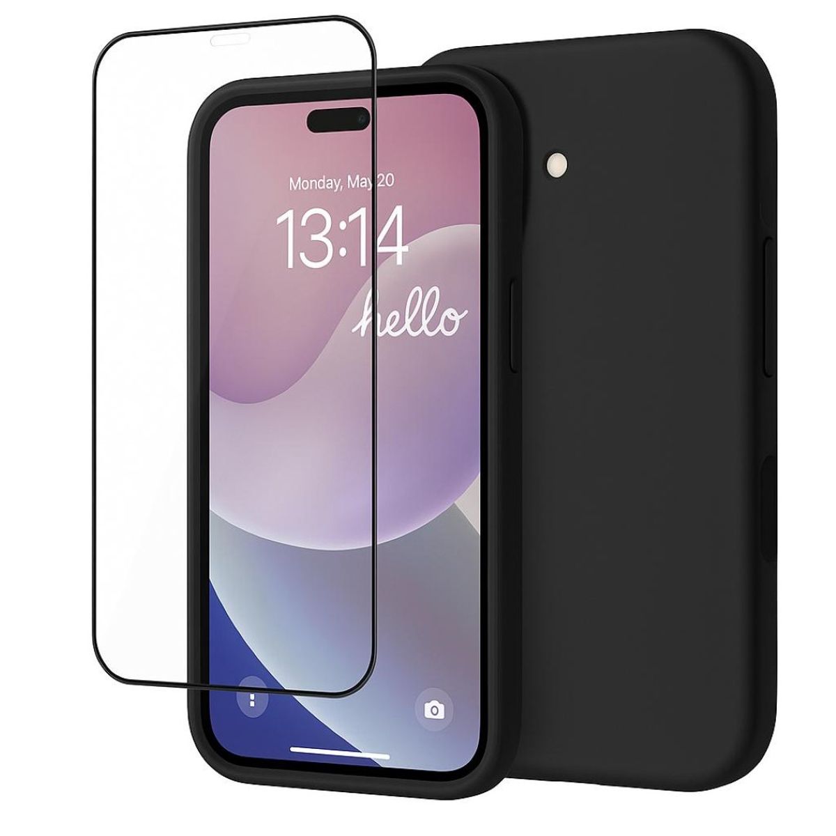 GENERICO - Carcasa Funda Para iPhone 17 Silicona Negro + Mica