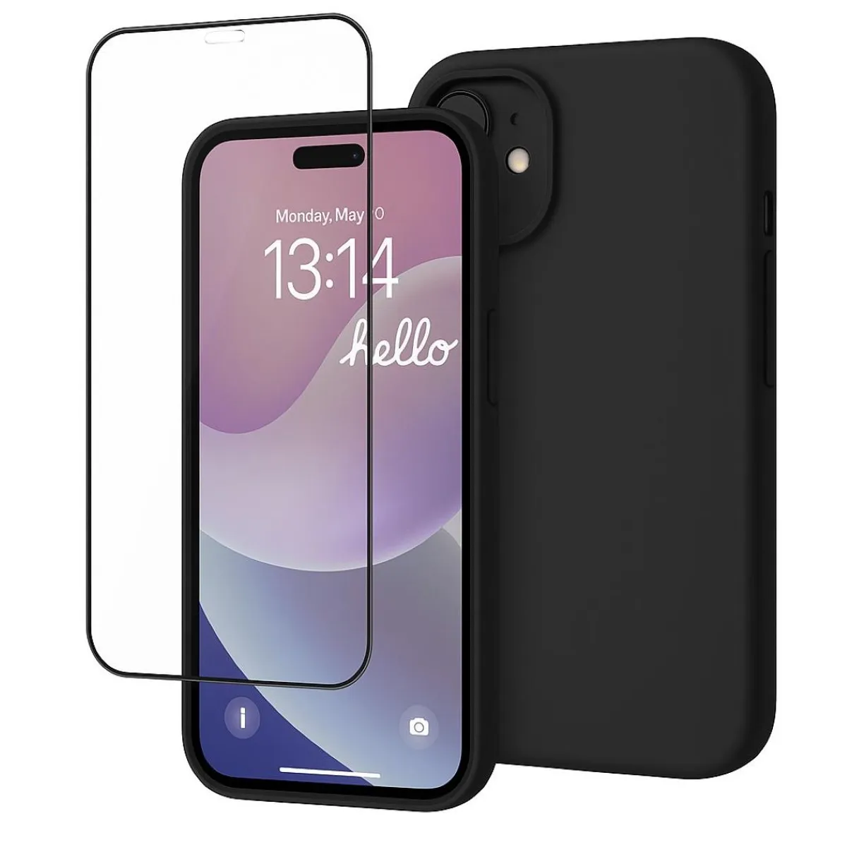 GENERICO - Carcasa Funda Para iPhone 17 Silicona Negro + Mica