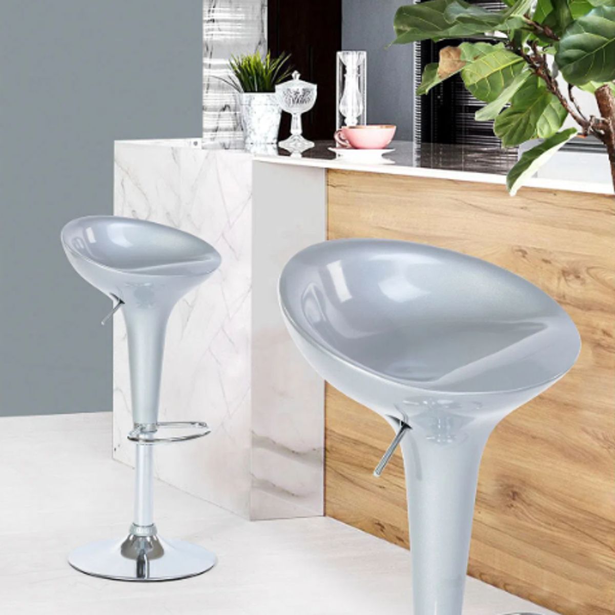 HABITA2 CHILE - Pack 2 Silla de bar acrilico ajustable